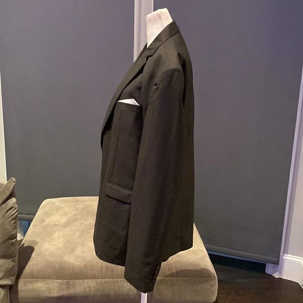Men’s Mogu Black Suit Jacket Blazer One Button Notched Lapel Size 42 NWT